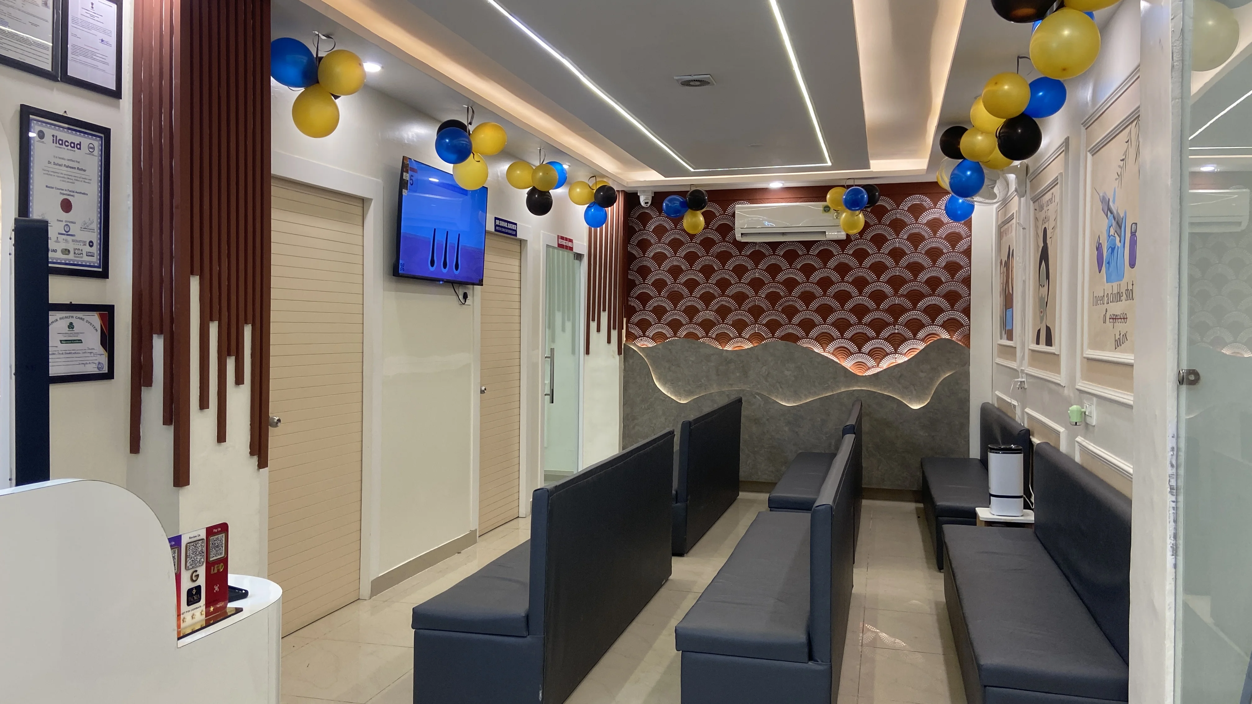 Reception and waiting area at Ixora Health & Aesthetics