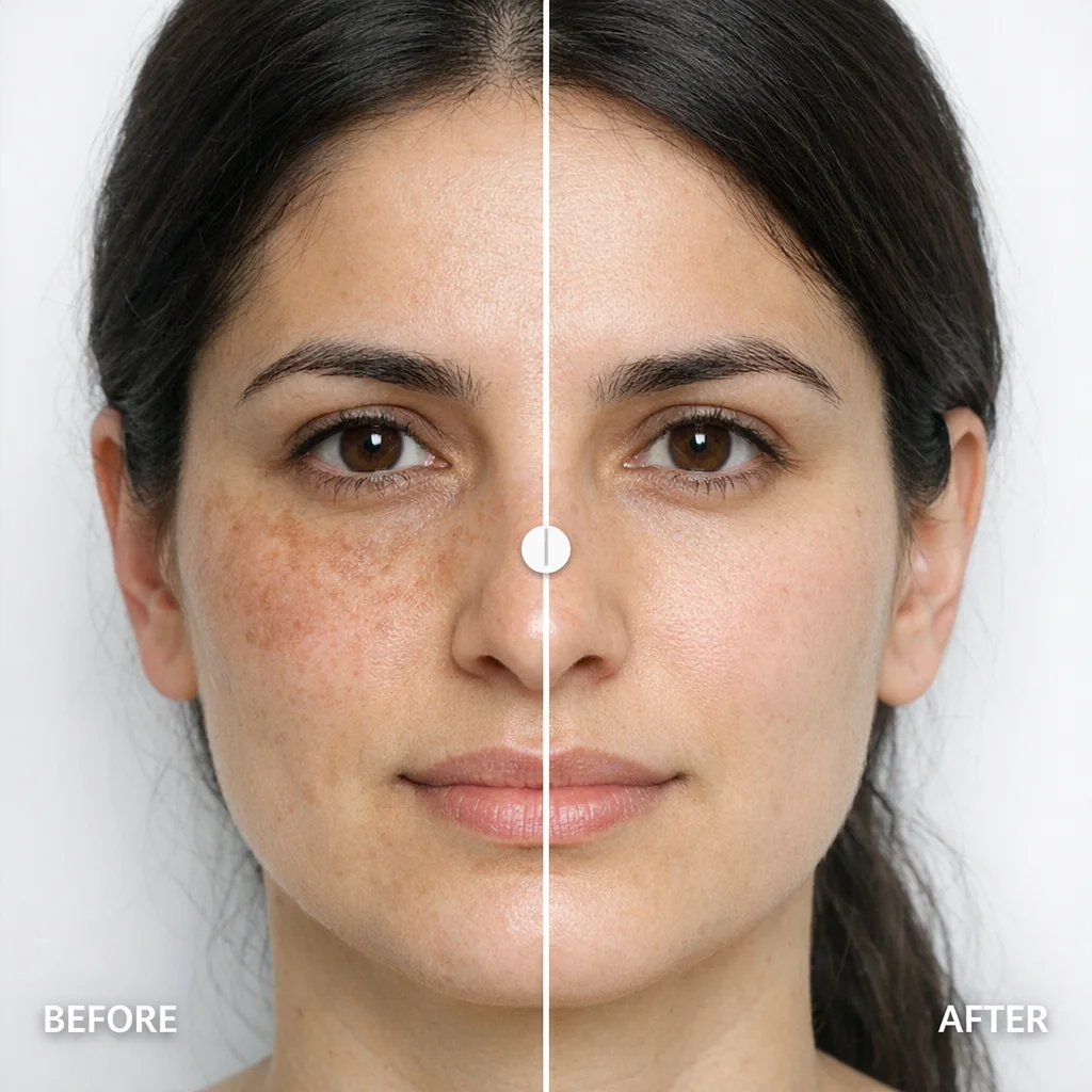 Pigmentation before and after — Melasma & uneven tone