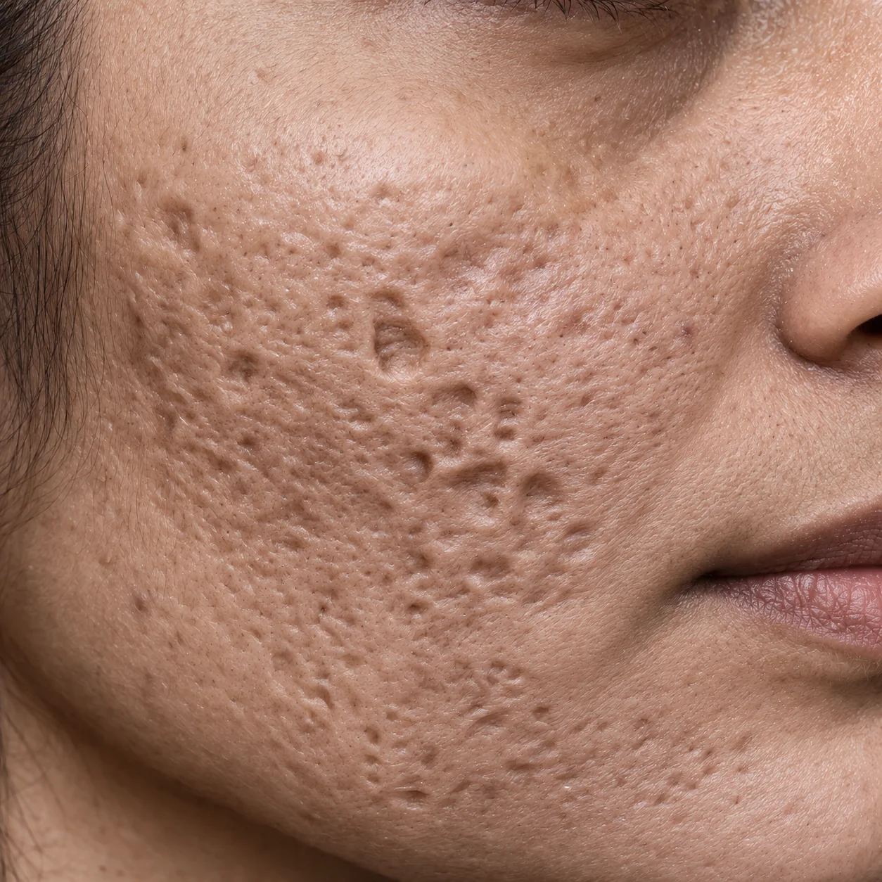 Acne scars and textured skin — treated with MNRF microneedling at Ixora