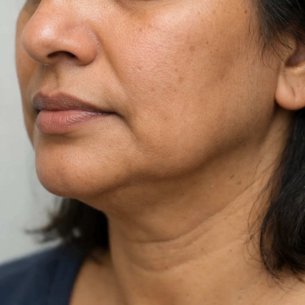 Jawline laxity and jowling — treated with thread lift at Ixora